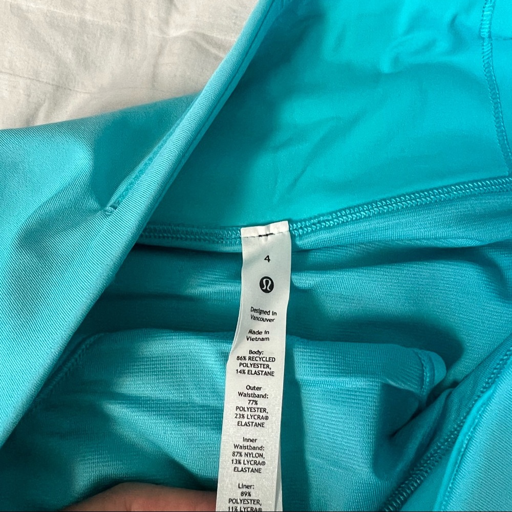 Lululemon electric turquoise speed up shorts high rise 2.5” inseam - Picture 10 of 10